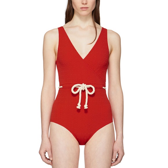 Lisa Marie Fernandez The Yasmin Drawstring Maillot - Red